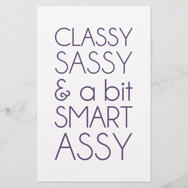 Classy Sassy et un peu Smart Assy (Devant)