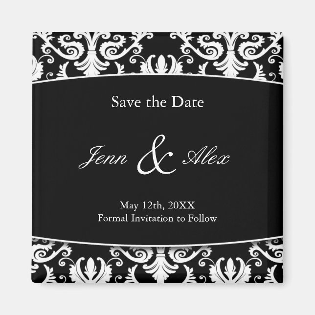 Classy Save the Date Mariage Magnet (Devant)
