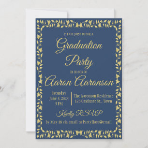 Classy Stylish Gold sur l'Invitation de graduation