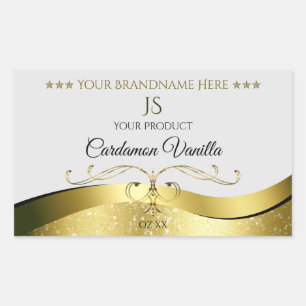 Classy Wavy Gold Décor Clair gris Étiquette