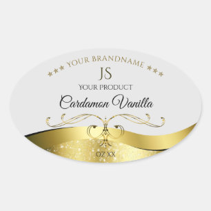 Classy Wavy Gold Décor Clair gris Étiquette