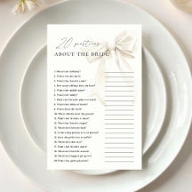Classy White Bow 20 Questions sur le jeu de mariée