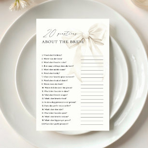 Classy White Bow 20 Questions sur le jeu de mariée