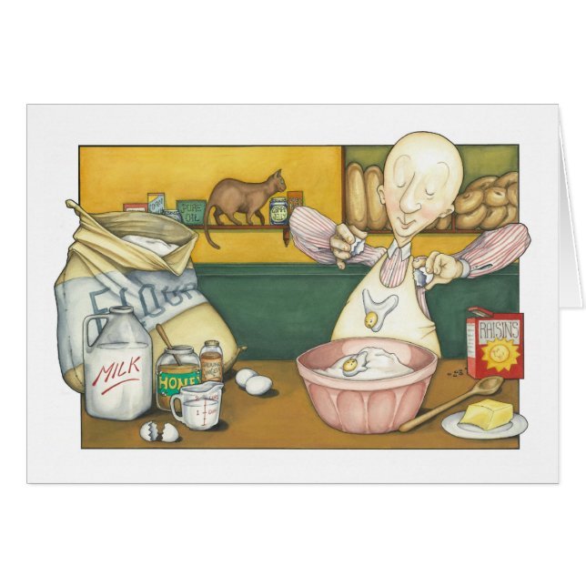 Claude Baker faisant la pâte (Devant horizontal)