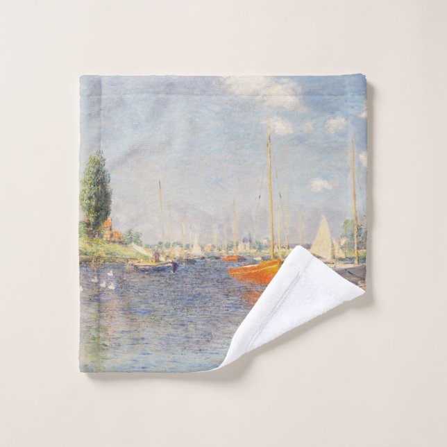 Claude Monet. Bateaux rouges, Argenteuil (Gant de toilette)