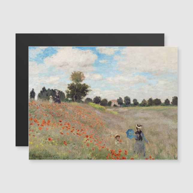 Claude Monet - Carte magnétique du champ de pavot (Devant / Derrière)
