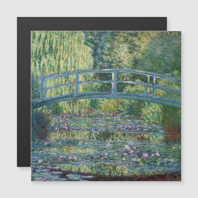 Claude Monet - Carte magnétique Harmonie verte (Devant / Derrière)
