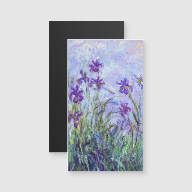 Claude Monet - Carte magnétique Lilac Irises (Devant / Derrière)