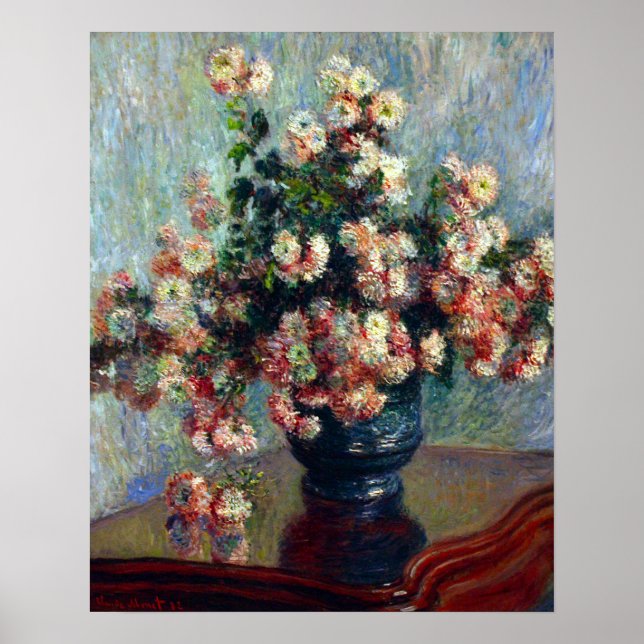 Claude Monet_Chrysanthemum Flowers - Poster (Devant)