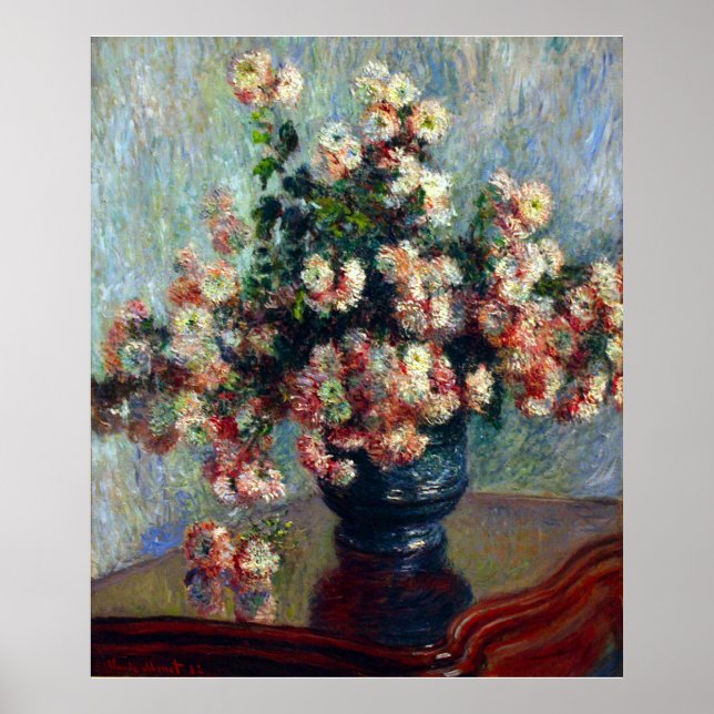 Claude Monet_Chrysanthemum Flowers - Poster (Devant)