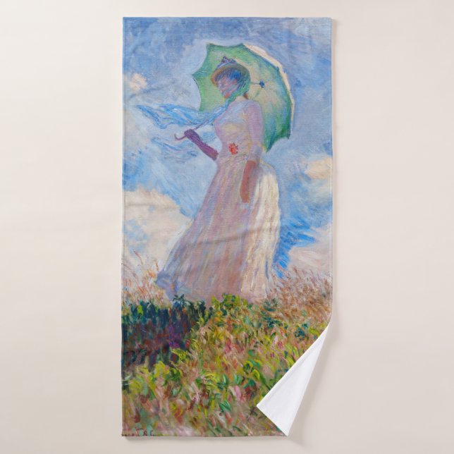 Claude Monet - Femme avec Parasol face à gauche (Serviette de bain)