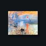 Claude Monet Impression Soleil Levant Affiche<br><div class="desc">Huile sur toile de 1872. Lors de sa première présentation en 1874, le critique d'art Louis Leroy utilisa de manière dédaigneuse le terme « Impressionniste », d'après le titre de ce tableau, pour décrire les œuvres de Monet. Ce terme fut rapidement adopté par ceux que l'on allait bientôt appeler les...</div>