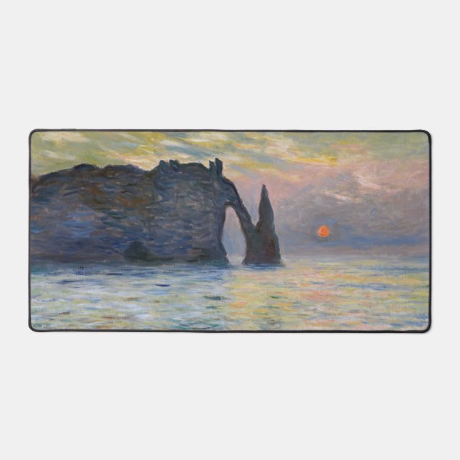 Claude Monet - La Falaise, Etretat, Coucher de sol (Recto)