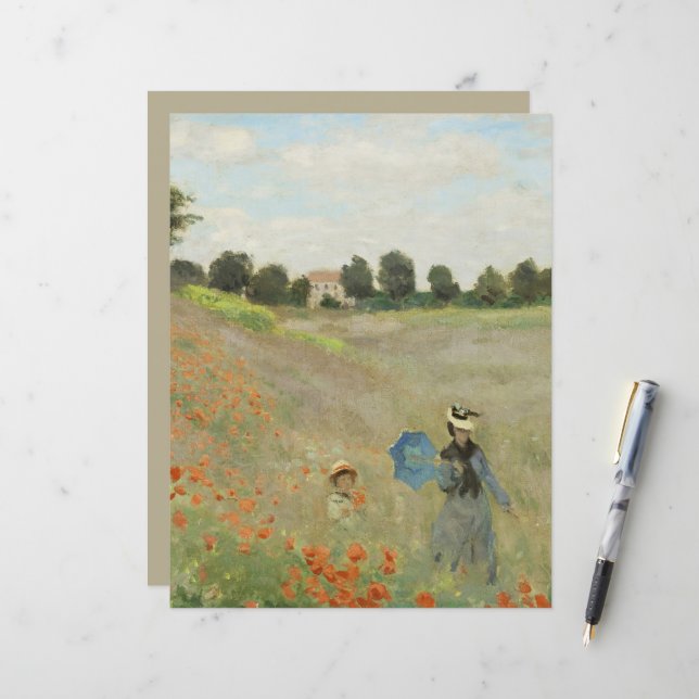 Claude Monet Le Champ de coquelicots près d'Argent (Devant/Arrière en situation)