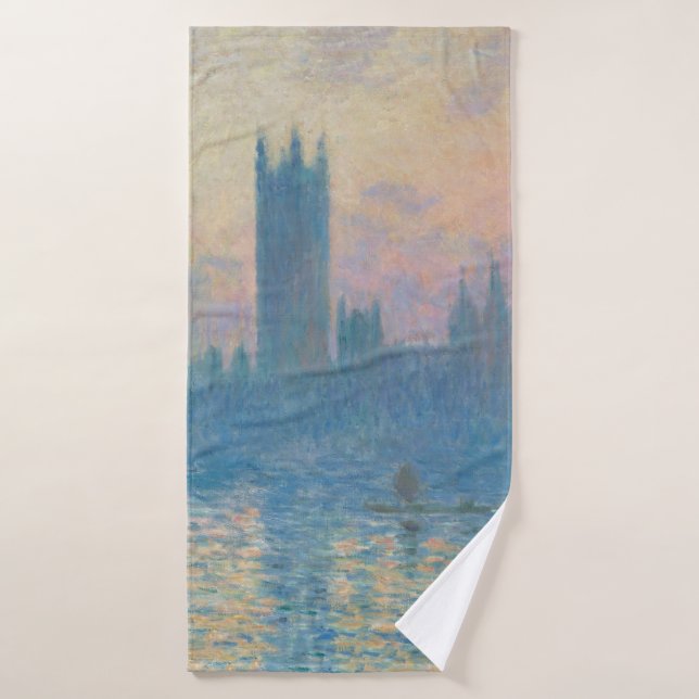 Claude Monet Les maisons du Parlement Coucher de s (Serviette de bain)