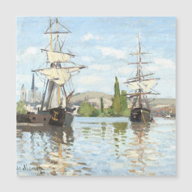 Claude Monet. Navires à cheval sur la Seine à Roue (Devant)