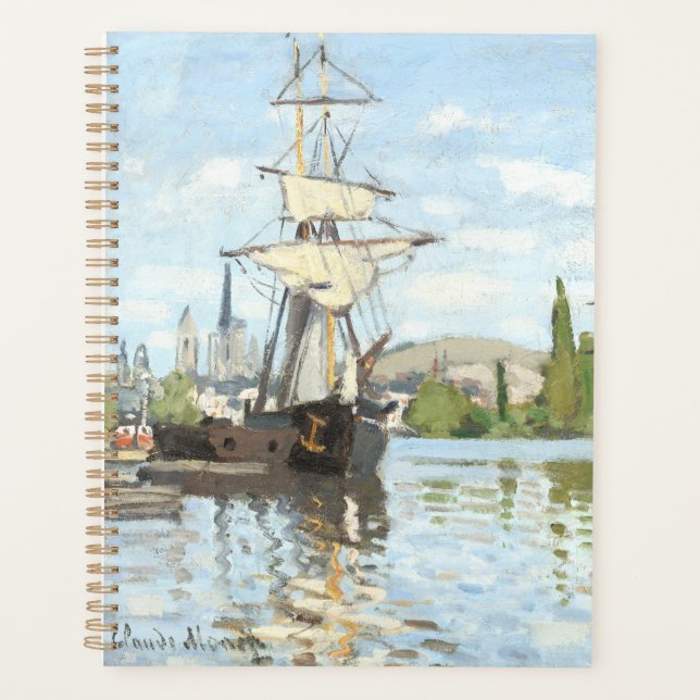 Claude Monet. Navires à cheval sur la Seine à Roue (Devant)