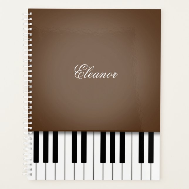 Clavier Brown foncé pour piano musique Customisé (Devant)