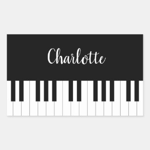 Clavier de piano, autocollant noir et blanc de