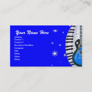 Clavier de piano de guitare et carte de visite