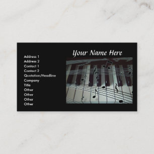 Clavier de piano et notes de musique Carte de visi