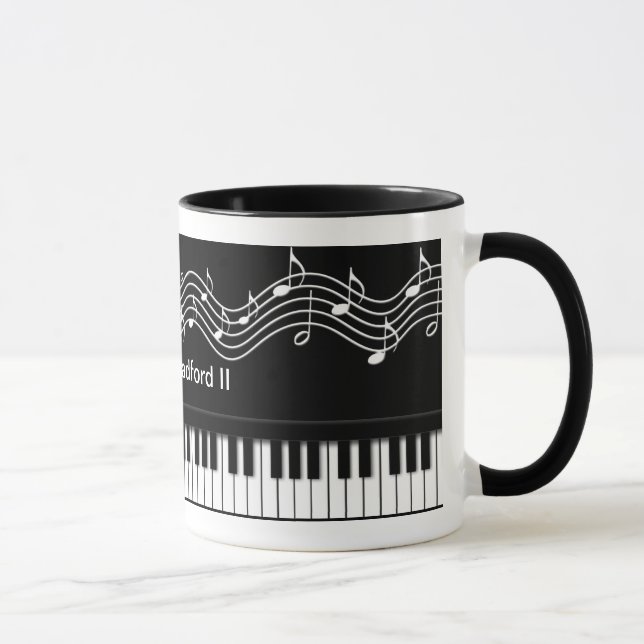 Clavier de piano et tasse de notes (Droite)