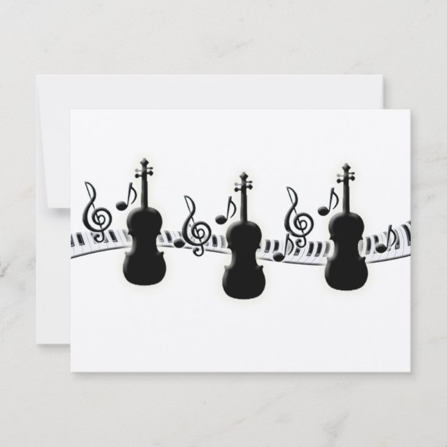 Clavier de piano violon et notes musicales (Devant)