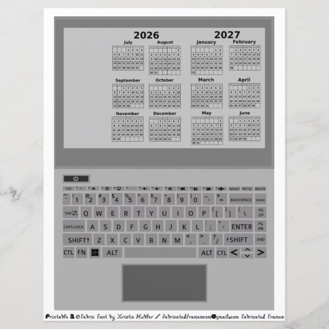 Clavier d'ordinateur portable Calendrier Année sco (Devant)