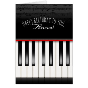 clavier piano d'anniversaire avec nom