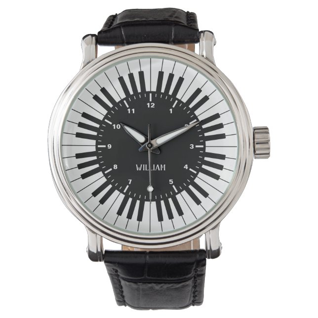 Clavier Piano Noir et Blanc Personnalisé Montre de (devant)