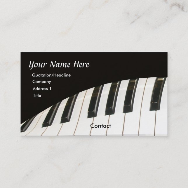 Clavier pour piano et Carte de visite grand piano (Devant)