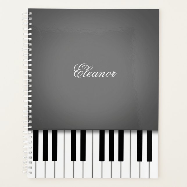 Clavier pour piano gris fumée Customisé (Devant)