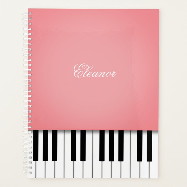 Clavier rose Pink Piano Music Customisé (Devant)