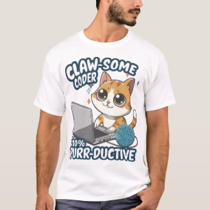 Claw-some Coder Anime Chat T-Shirt - Drôle Program