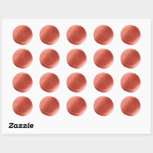 Clay Orange Calligraphie Monogramme Stickers cire