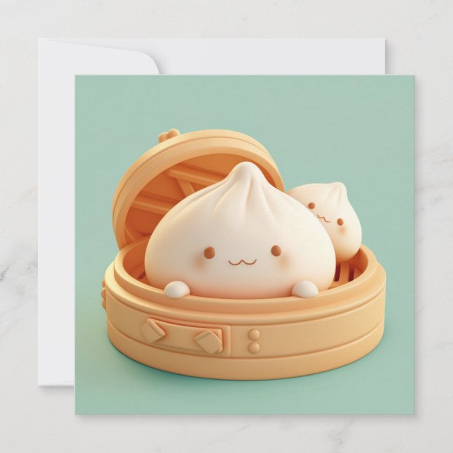 Clay Steamed Dumplings in Bamboo Basket Postcard (Devant)