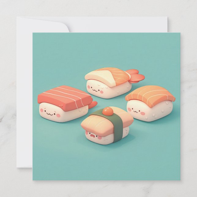 Clay Sushi Nigiri Variety Platter Postcard (Devant)