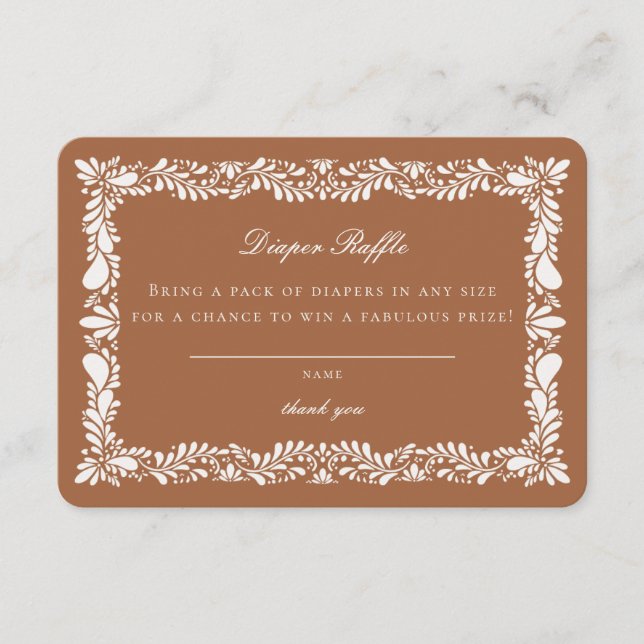 Clay Talavera Tile Diaper Raffle Invitation Insert (Devant)