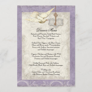 Clé à mon coeur, menu de dîner de mariage de