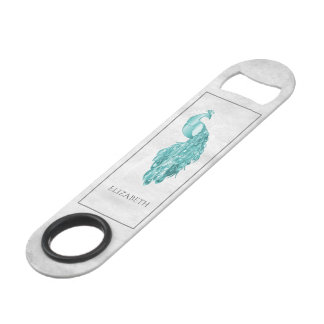 Clé de barre personnalisée Peacock turquoise Éléga