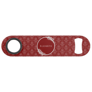 Clé de barre personnalisée rouge élégante Damas