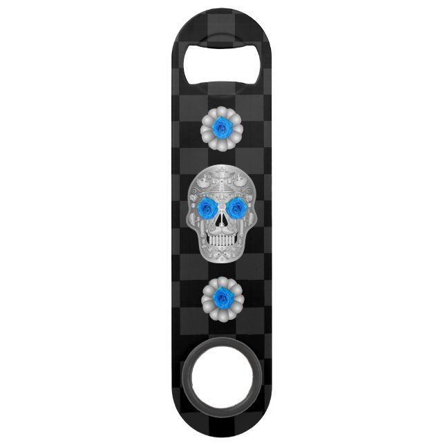 Clé de la barre Chrome Calavera (Rose bleu) (Devant)