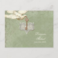 Clé de mon coeur, Doves RSVP réponse carte postale
