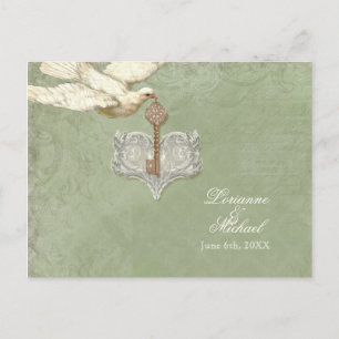 Clé de mon coeur, Doves RSVP réponse carte postale