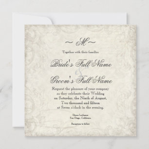 Clé de mon coeur, Doves Swirl Mariage Invitation