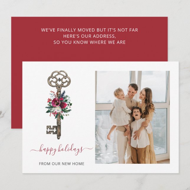 Clé de Noël Nous avons déplacé Cartes de fin de an (Devant / Derrière)