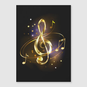 Clé de sol musicale en or