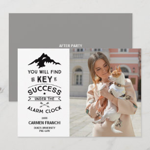 Clé du succès Invitation à un diplôme humoristique