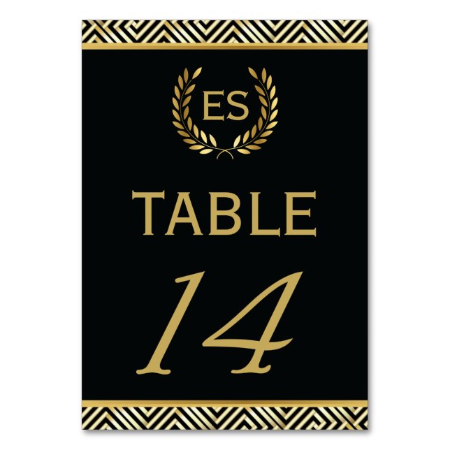 Clé grecque or, numéro de table mariage de couronn (Par défaut)