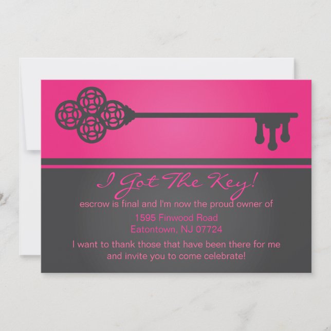 Clé - Invitation de la nouvelle Faire-part de la m (Devant)